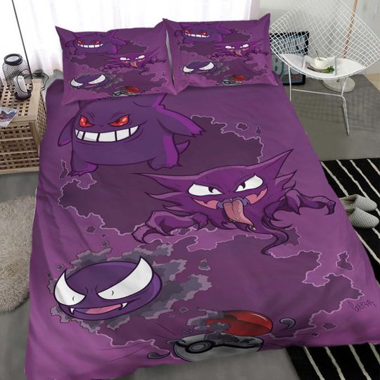 Discover Personalized Gengar Beddin Duvet Covers Bedding Set,Twin Full Queen King Cover Pillow