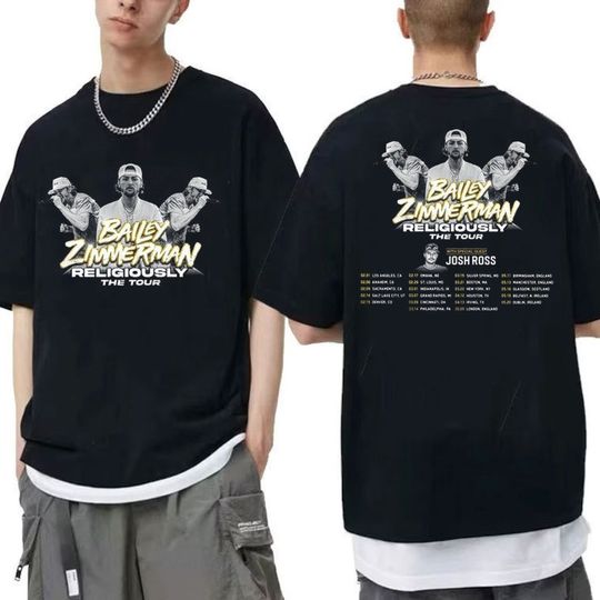 Discover Bailey Zimmerman Fan Shirt, Bailey Zimmerman Religiously Tour 2024 T-Shirt