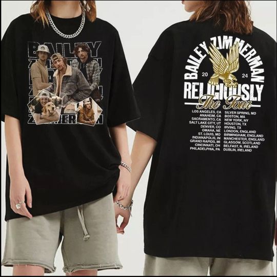 Discover Bailey Zimmerman Fan Shirt, Bailey Zimmerman Religiously Tour 2024 T-Shirt
