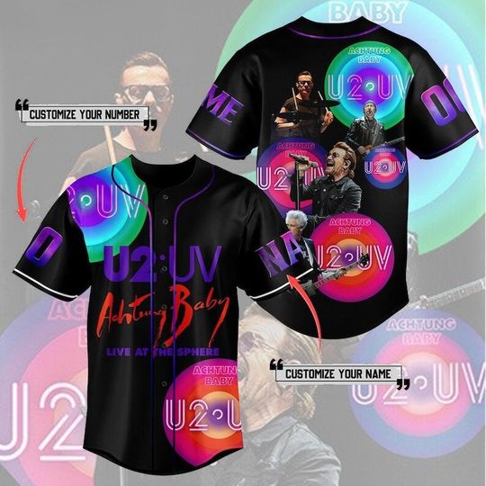 Discover Personalized U2 Band Achtung Baby Baseball Jersey, U2 Live At Sphere Tour