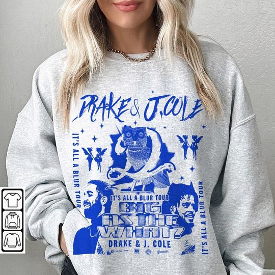 Discover Drake J Cole Big As The What Tour 90s Rap Shirt, Vintage It's All Blur Tour Shirt