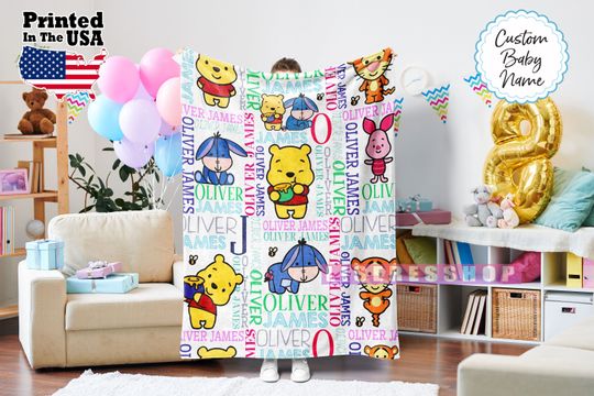 Discover Custom Name Cartoon Blanket, Personalized Cartoon Blanket