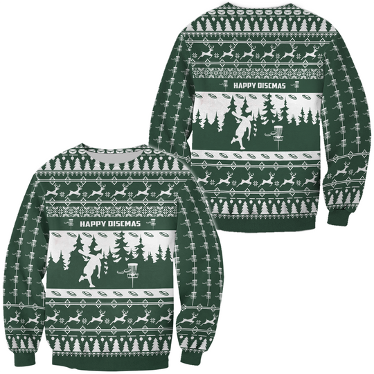 Discover Disc Golf Happy DiscMas Ugly Christmas Sweater