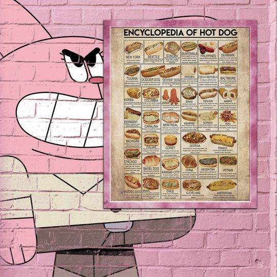 Discover Encyclopedia Of Hot Dog Poster Premium Matte Vertical Poster