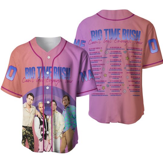 Discover Big Time Rush Can't Get Enough Tour 2023 Baseball Jersey