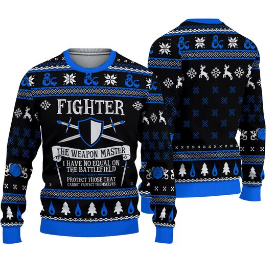 Discover Dnd Classes Collection Fighter Christmas Ugly Sweater