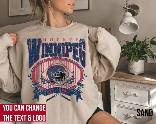 Discover Vintage Style Winnipeg Hockey Sweatshirt