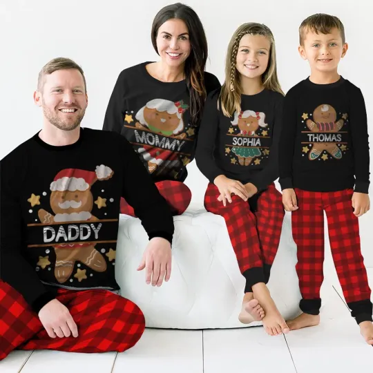 Discover Personalized Gingerbread Family Christmas Pajamas