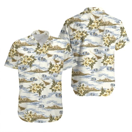 Discover Vintage Pierre Cardin Tropical Island Hawaiian Shirt