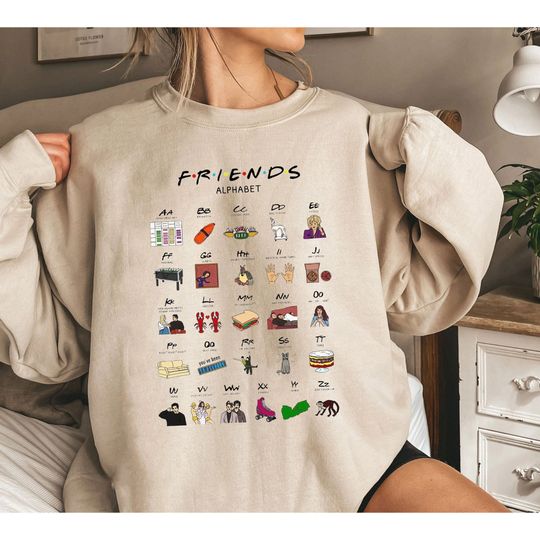 Discover Friends Series Alphabet Shirt, Chandler Bing Shirt, Friends Sweatshirt