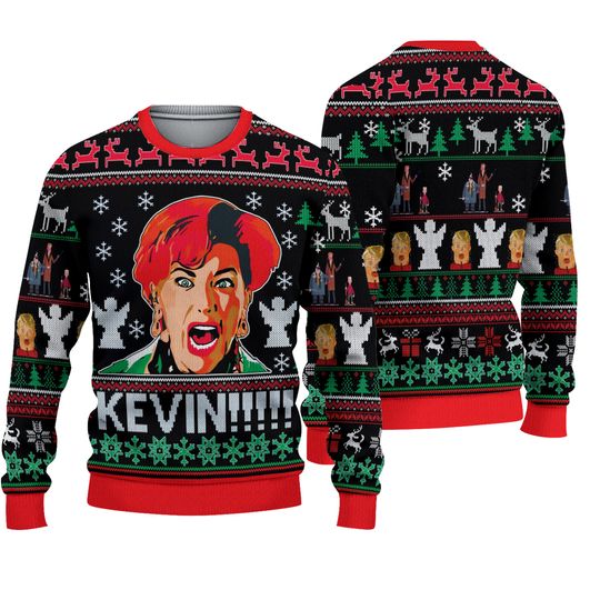 Discover Home Alone Kevin 3D All-Over Knitting Pattern Ugly Christmas Sweater