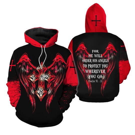Discover Jesus He Will Order His Angels 3D Pullover Hoodie