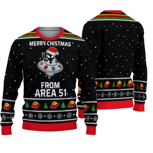 Discover Merry Xmas From Area Aliens Us Ugly Sweater