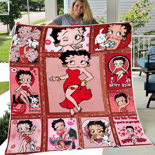 Discover Betty Boop Fleece Blanket Quilt