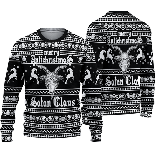Discover Antichristmas Satan Claus Horror Christmas Ugly Sweater