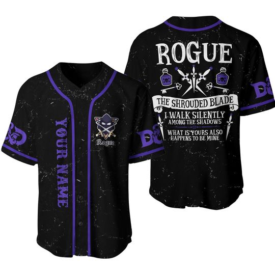 Discover Personalized Rogue DnD Dungeons and Dragons Baseball Jersey