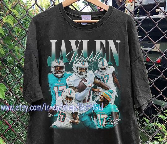 Discover Vintage 90s Graphic Style Jaylen Waddle T-Shirt, Jaylen Waddle Shirt
