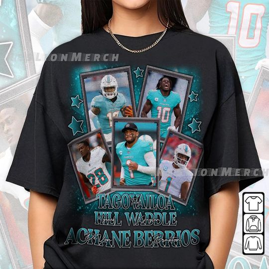 Discover Dolphins Vintage Signatures Football Shirt, Tua Tagovailoa, Tyreek Hill