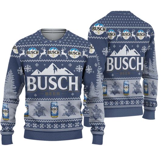 Discover Busch Beer Ugly Christmas Sweater