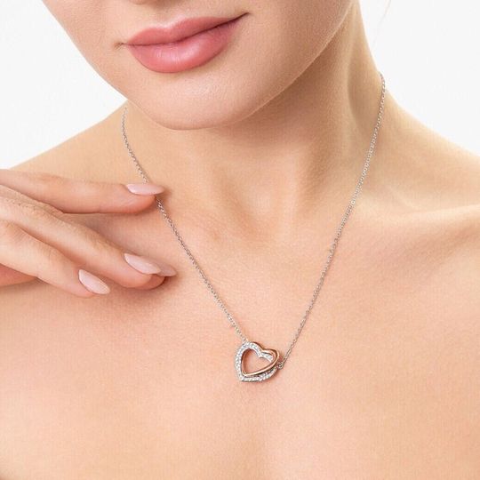 Discover Necklace Gift for Mom Interlocking Hearts Mothers Day Gift for Wife