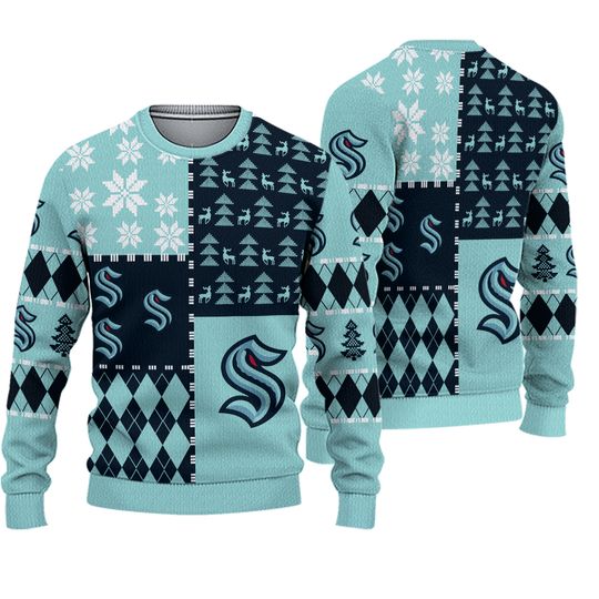 Discover Kraken Ice Hockey Christmas Ugly Sweater