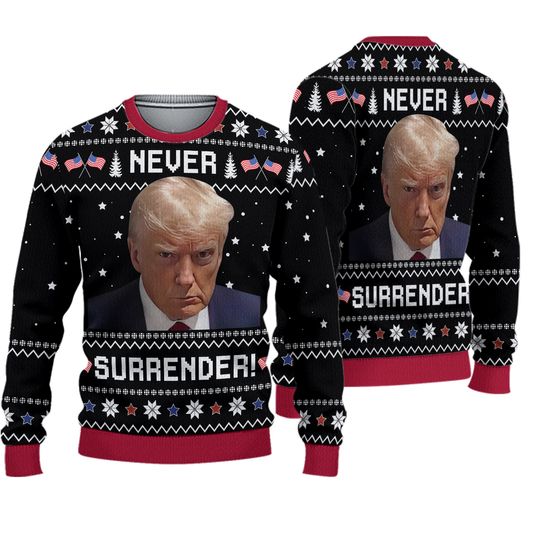 Discover TRUMP "Never Surrender" Ugly Sweater