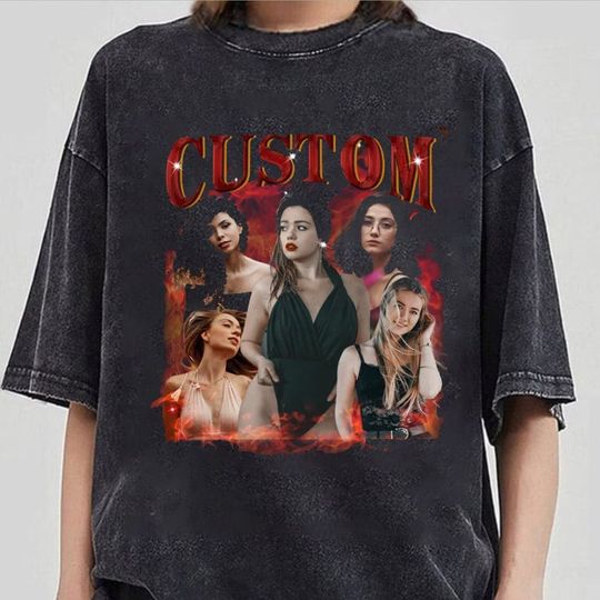Discover Custom Vintage Shirt, Personalized Graphic Tee with Girlfriend's Face, Custom Face