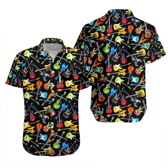 Discover Bass Guitar 3D Printed Hawaiian Shirt