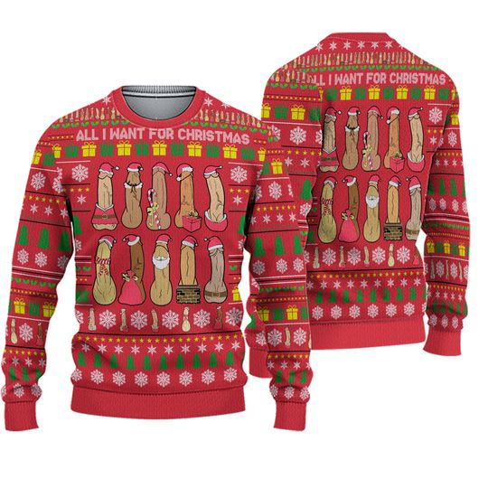 Discover Personalized All I Want for Christmas Ugly Sweater