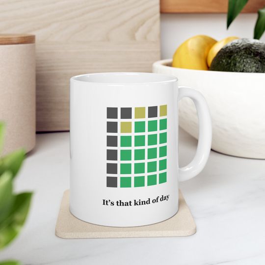 Discover Wordle Ceramic Mug, Funny Wordle Mug