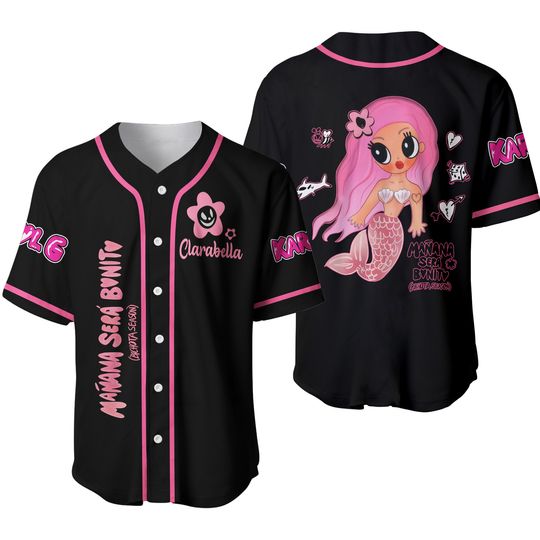 Discover Personalized Black Karol G Pink Baseball Jersey