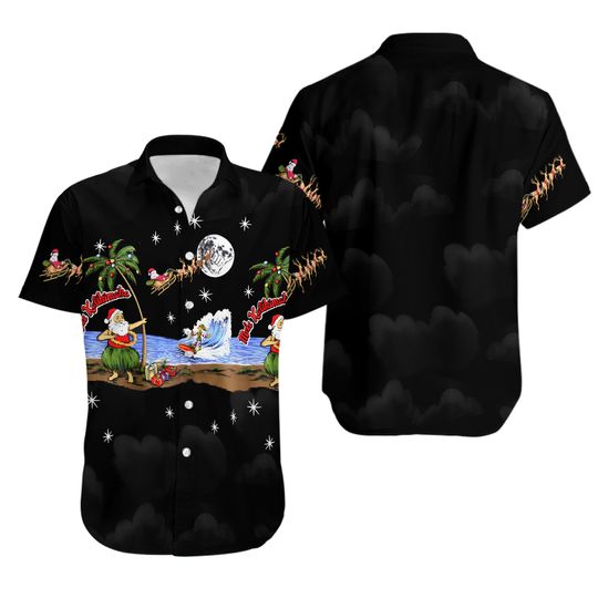 Discover Pacific Legend Santa Hula Mele Kalikimaka Christmas Hawaiian Shirt