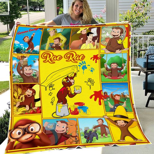 Discover Personalized Curious Quilt George Blanket