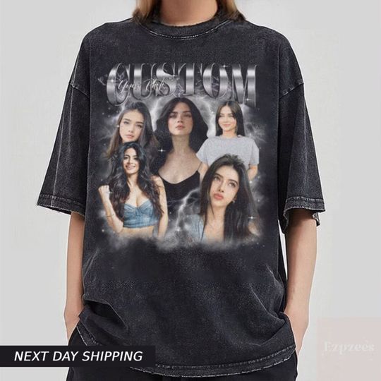 Discover Custom Vintage 90s Bootleg Rap Tee - Personalized Photo T-Shirt