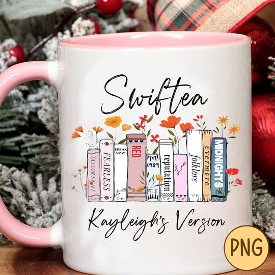 Discover Personalized Swiftea Mug, Floral Music Album Mug, Gift for Her, Trendy Gift