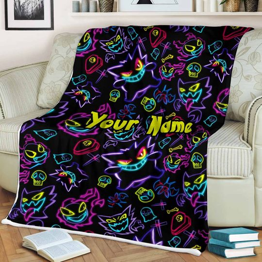 Discover Gengar PKM Fleece Blanket, Pika Birthday Gift Blanket, Baby Shower Blanket