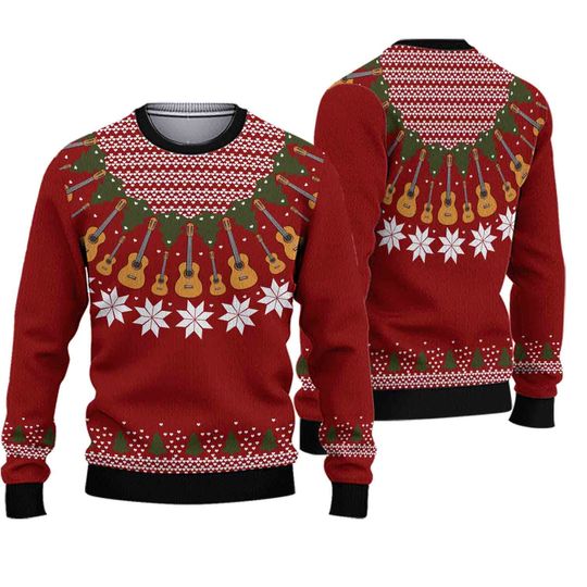 Discover Guitar Classic Ugly Knitted Christmas Sweater