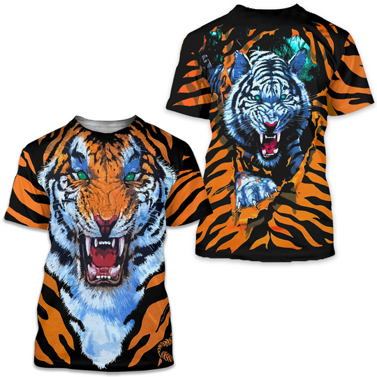 Discover Vintage Tiger AOP Liquid Blue Tee