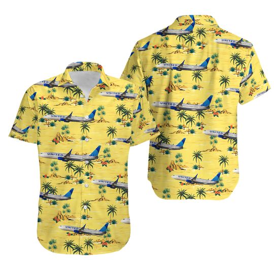 Discover United Airlines Boeing 737-824 Hawaiian Shirt