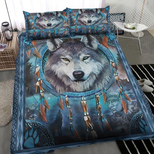 Discover Native American Wolf 3D All Over Printed Bedding Set