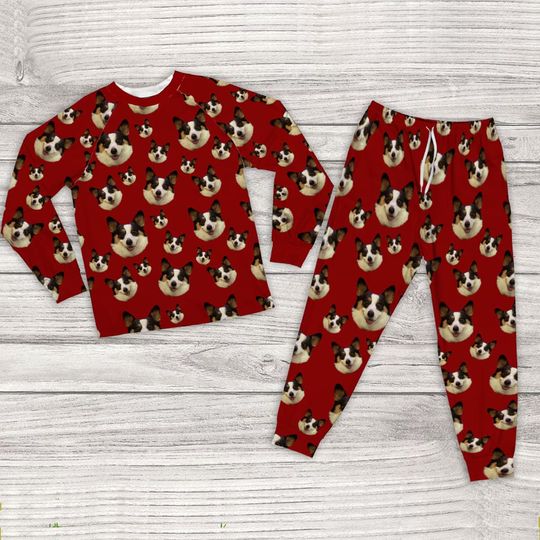Discover Customized Pajama Set, Custom Dog Photo Pajamas, Matching Family Pajamas Set