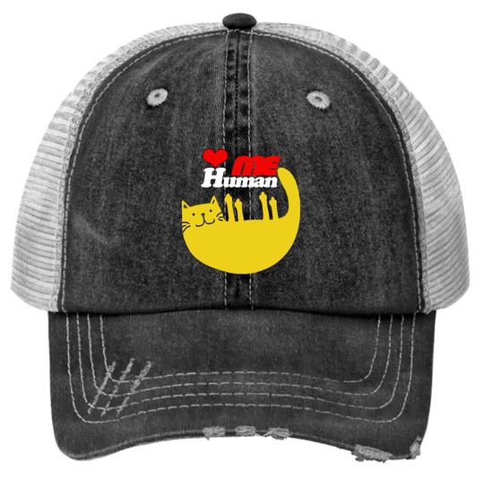 Discover Cat and Humans Print Trucker Hats