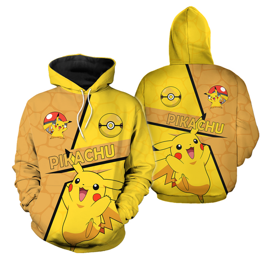 Discover PKM Pika Hoodie for Pokemon Fans