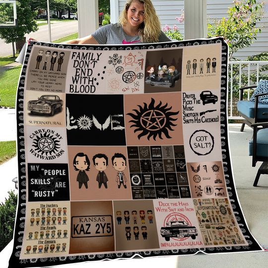 Discover Supernatural Sam And Dean Winchester Fleece Blanket