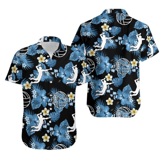 Discover Volleyball Nature Tropical Blue Hawaiian Shirt