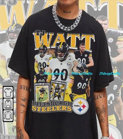 Discover Vintage 90s Graphic Style T. J. Watt T-Shirt, Football T-Shirt