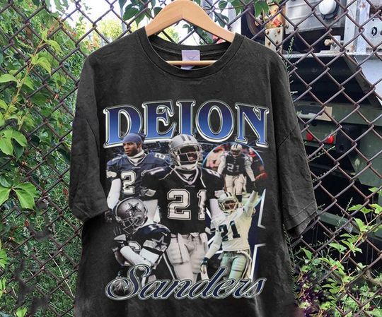 Discover Vintage 90s Graphic Style Deion Sanders cowboys T-Shirt