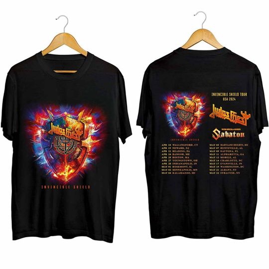 Discover Judas Priest Invincible Shield 2024 Tour T-Shirt
