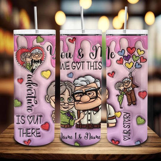 Discover Inflated Couple Valentine Tumbler, Happy Valentines Day Tumbler