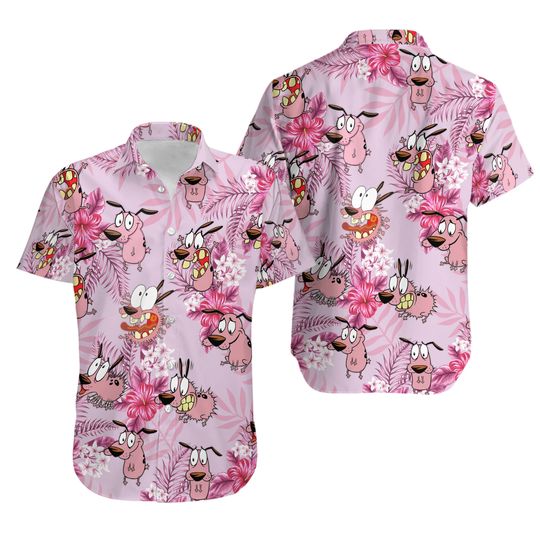 Discover Cowardly Dog Hawaiian Shirt, Courage the Cowardly Dog Beach Shirt